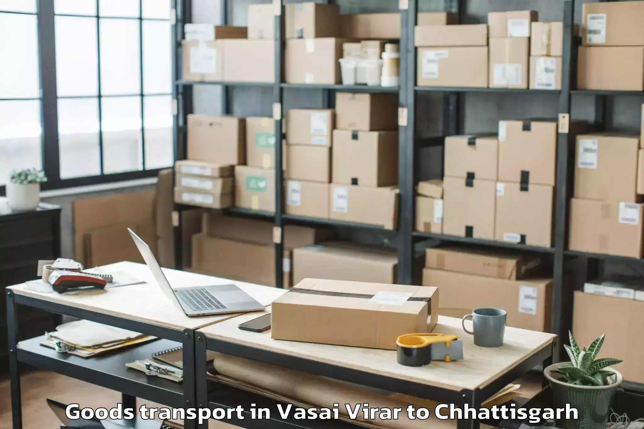 Trusted Vasai Virar to Khairagarh Goods Transport